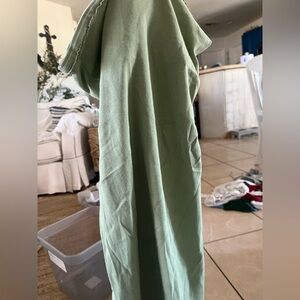 Green dress strapless